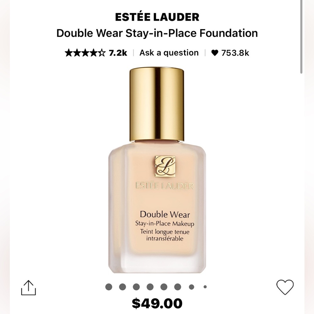 Estèe Lauder Double Wear Foundation in 0N1 Alabaster